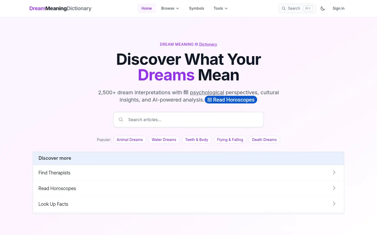 Dream Meaning Dictionary