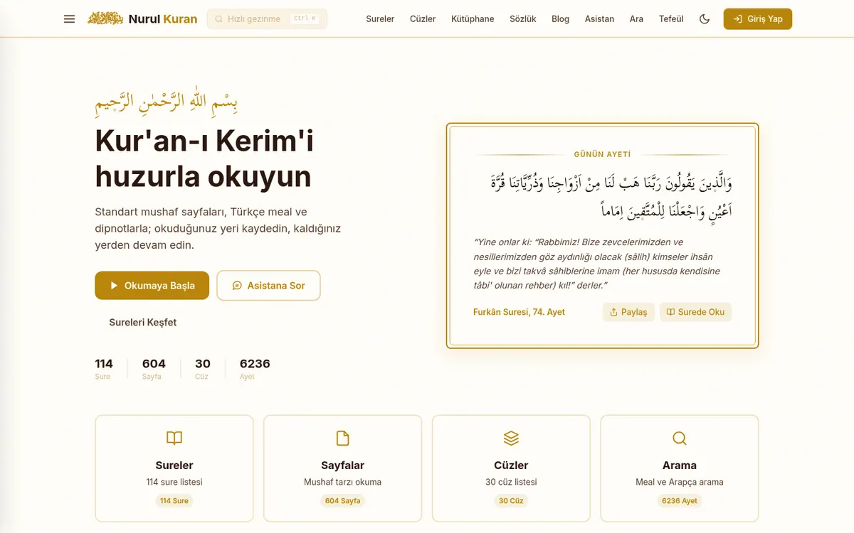 Nurul Kuran ana sayfası