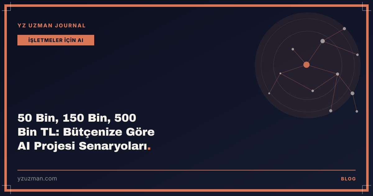 50 Bin, 150 Bin, 500 Bin TL: Bütçenize Göre AI Projesi Senaryoları