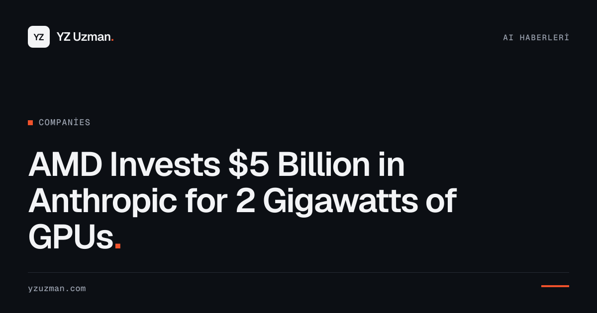 AMD Invests $5 Billion in Anthropic for 2 Gigawatts of GPUs