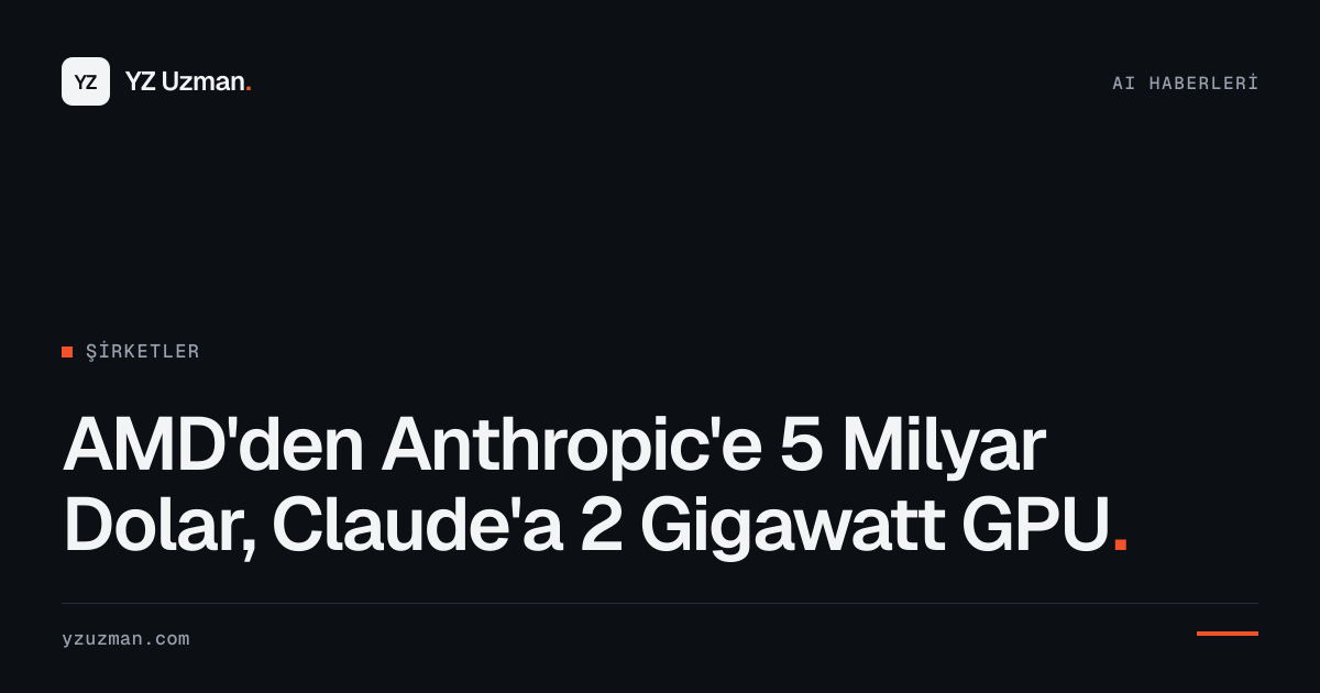 AMD'den Anthropic'e 5 Milyar Dolar, Claude'a 2 Gigawatt GPU