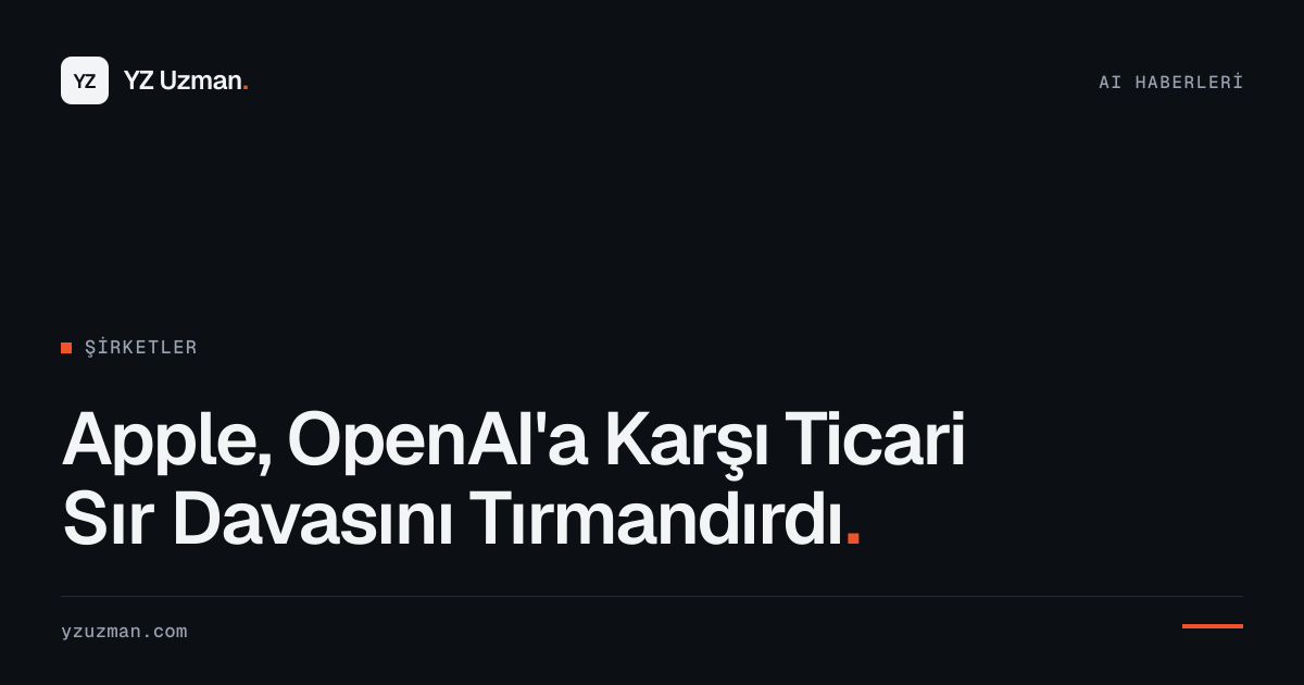 Apple, OpenAI'a Karşı Ticari Sır Davasını Tırmandırdı