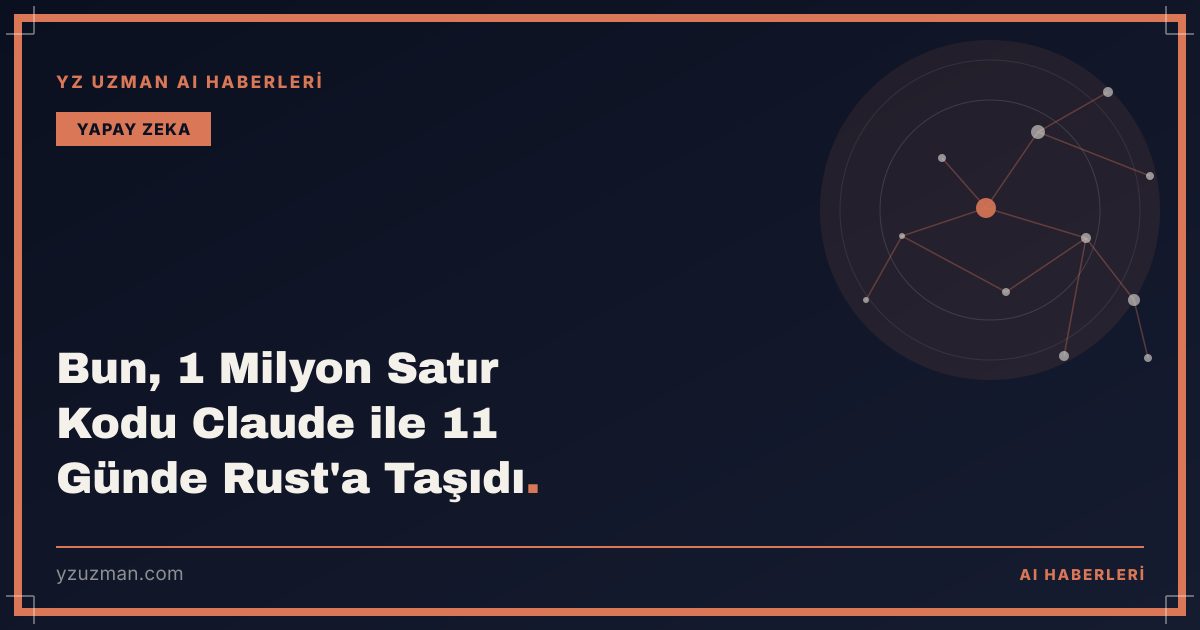 Bun, 1 Milyon Satır Kodu Claude ile 11 Günde Rust'a Taşıdı