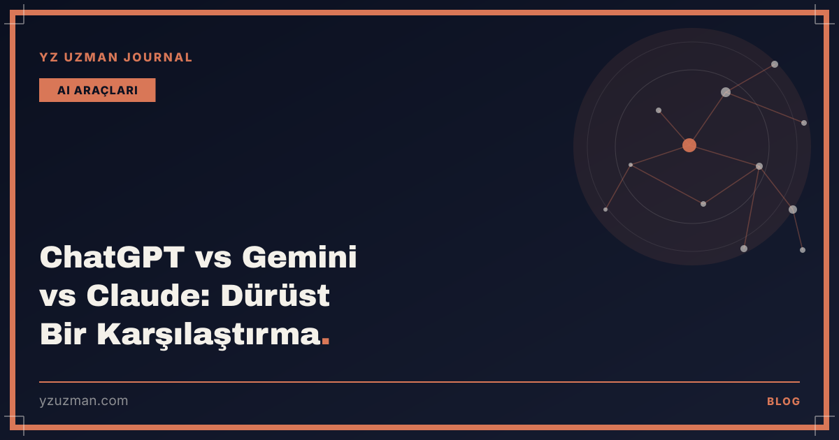ChatGPT vs Gemini vs Claude: Dürüst Bir Karşılaştırma