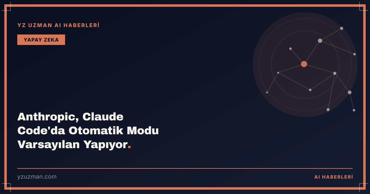 Anthropic, Claude Code'da Otomatik Modu Varsayılan Yapıyor