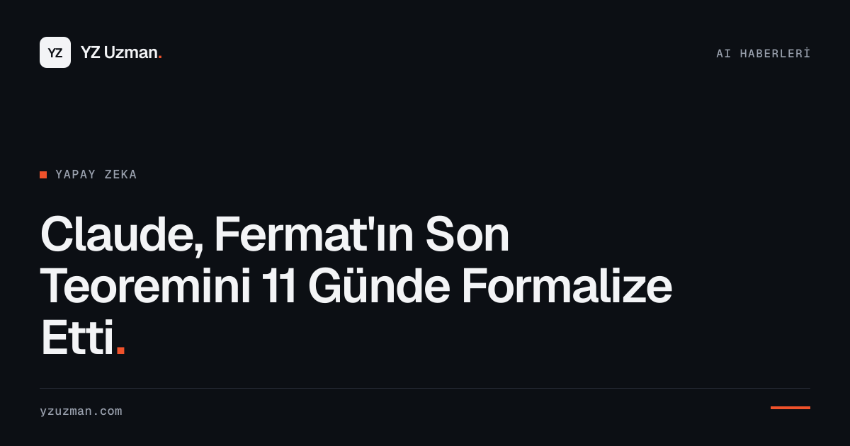 Claude, Fermat'ın Son Teoremini 11 Günde Formalize Etti