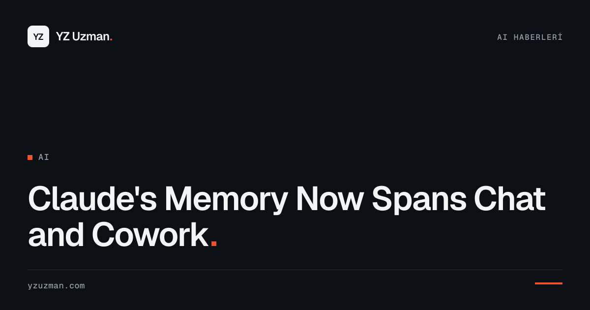 Claude's Memory Now Spans Chat and Cowork