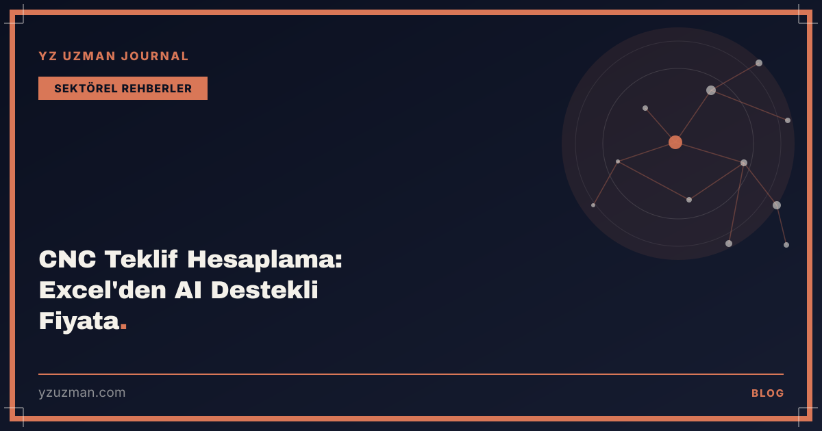 CNC Teklif Hesaplama: Excel'den AI Destekli Fiyata