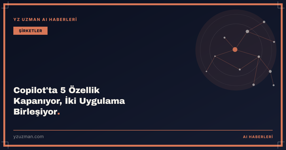 Copilot'ta 5 Özellik Kapanıyor, İki Uygulama Birleşiyor