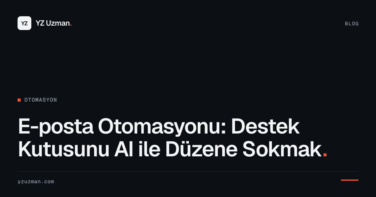 E-posta Otomasyonu: Destek Kutusunu AI ile Düzene Sokmak