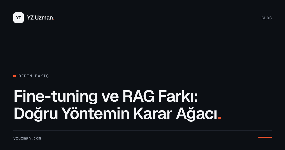 Fine-tuning ve RAG Farkı: Doğru Yöntemin Karar Ağacı