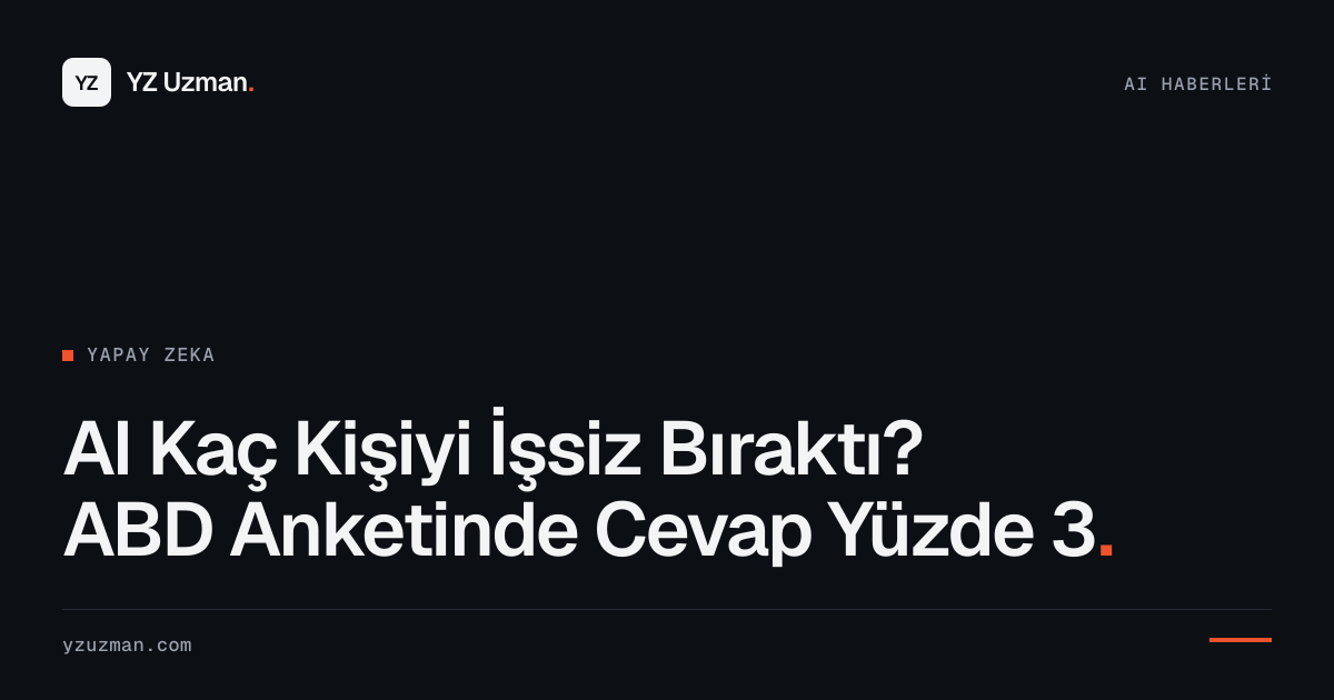 AI Kaç Kişiyi İşsiz Bıraktı? ABD Anketinde Cevap Yüzde 3