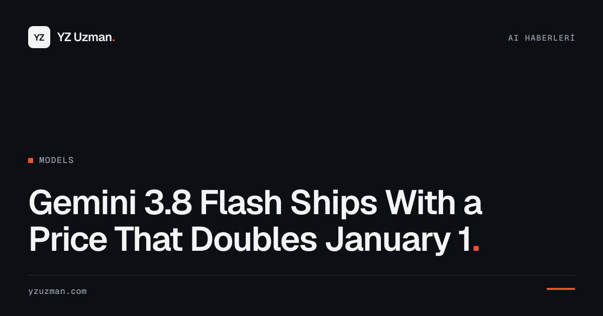 Gemini 3.8 Flash Ships With a Price That Doubles January 1