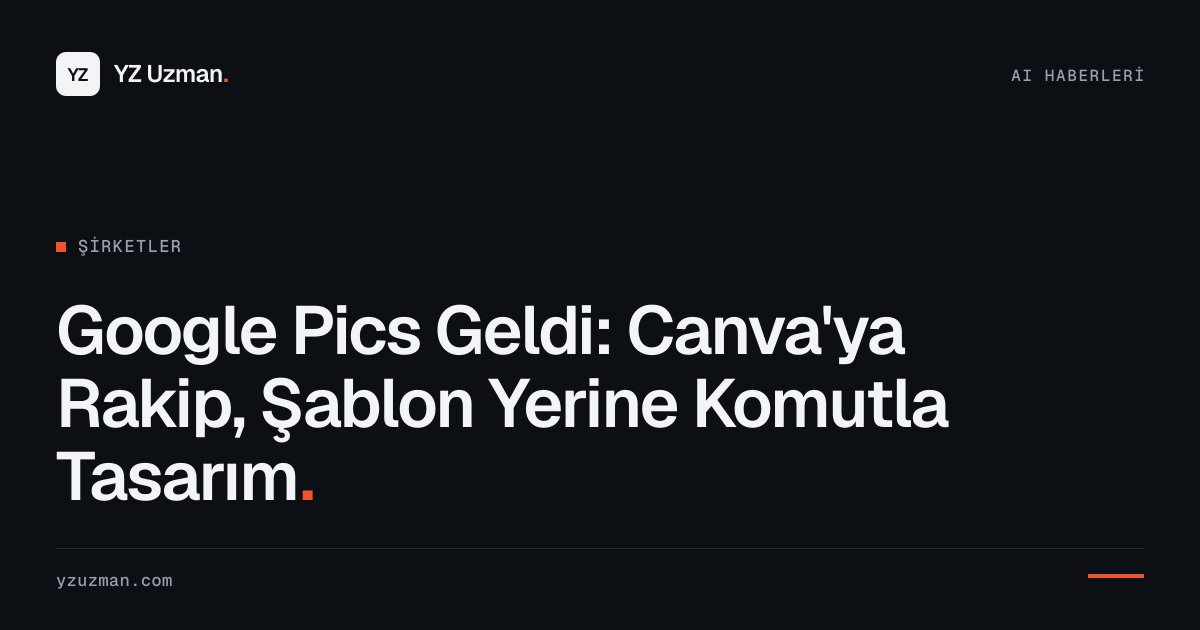 Google Pics Geldi: Canva'ya Rakip, Şablon Yerine Komutla Tasarım