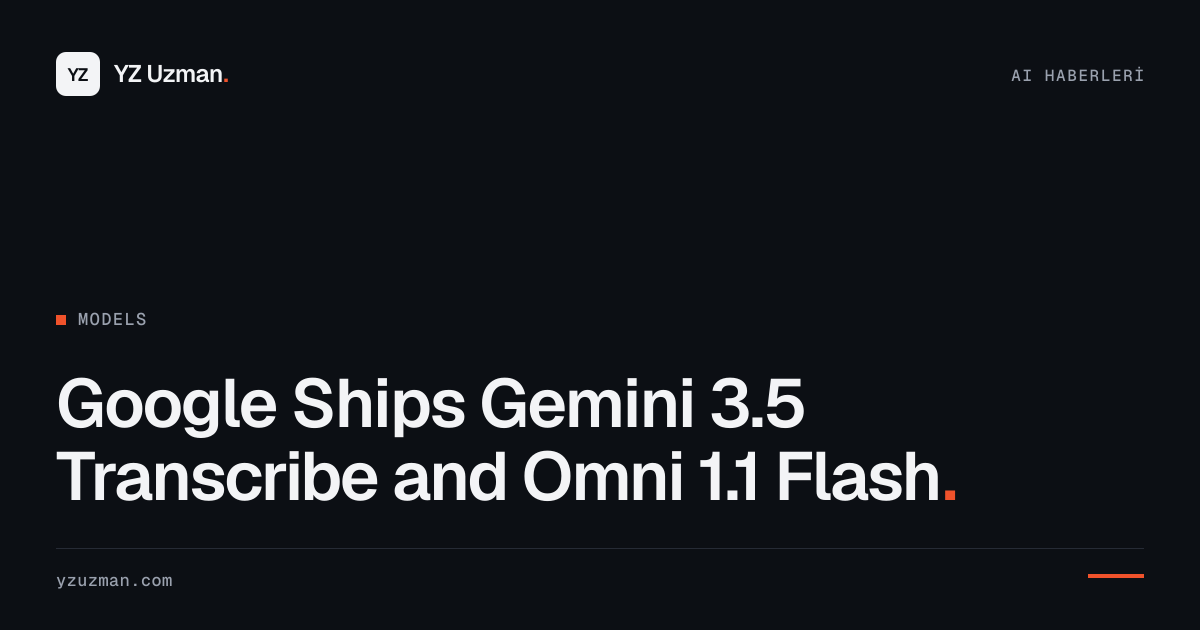 Google Ships Gemini 3.5 Transcribe and Omni 1.1 Flash