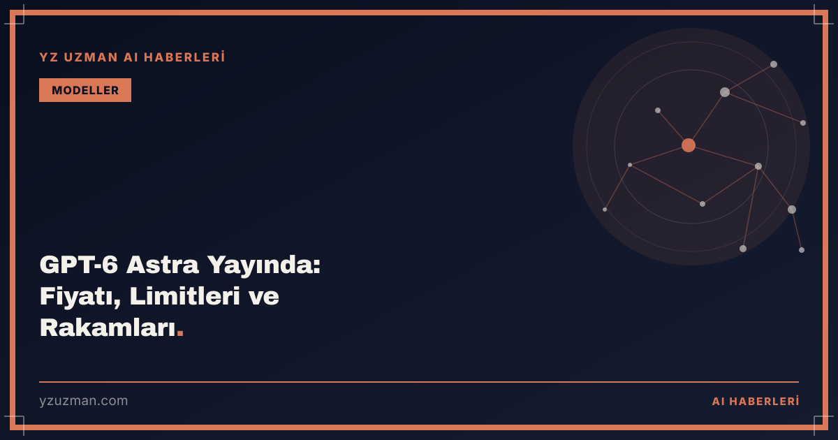 GPT-6 Astra Yayında: Fiyatı, Limitleri ve Rakamları