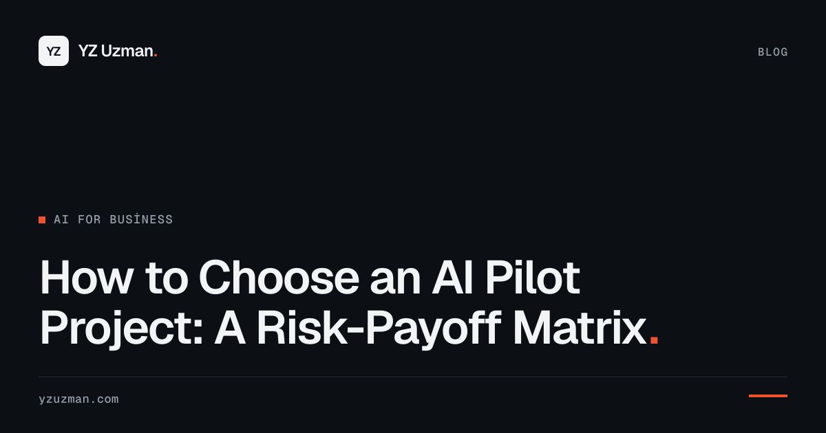 How to Choose an AI Pilot Project: A Risk-Payoff Matrix