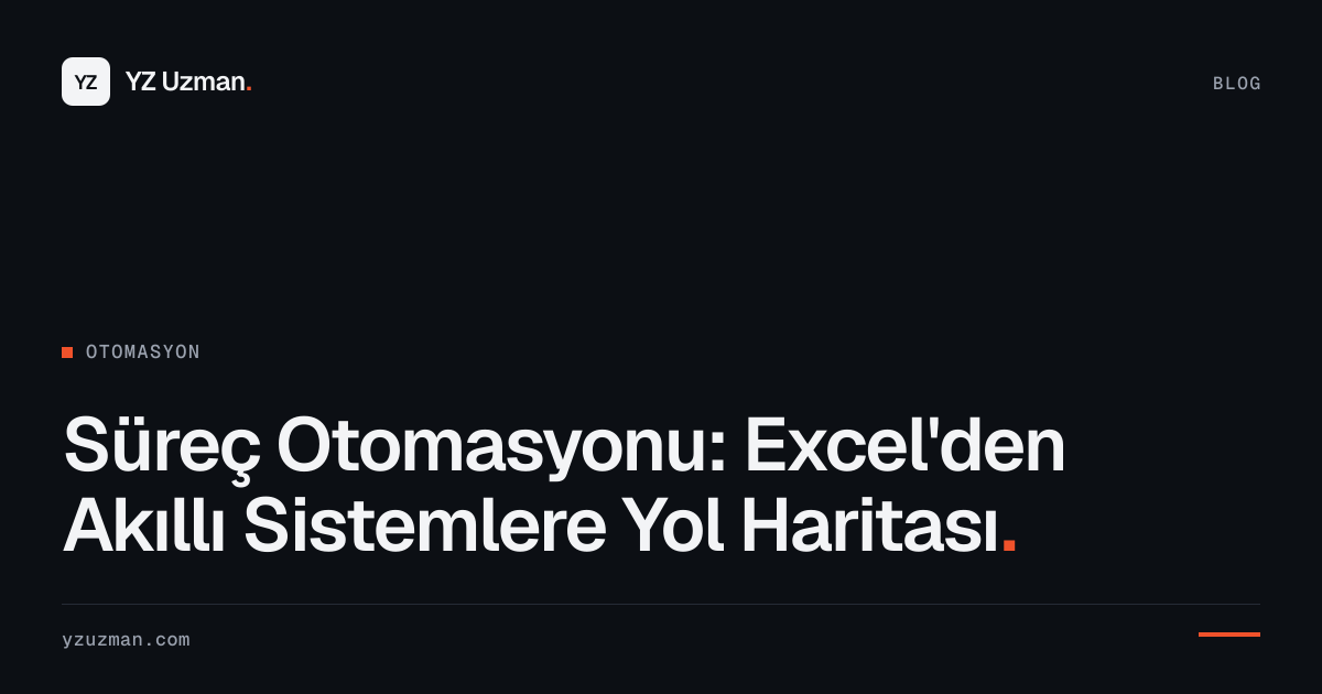 Süreç Otomasyonu: Excel'den Akıllı Sistemlere Yol Haritası