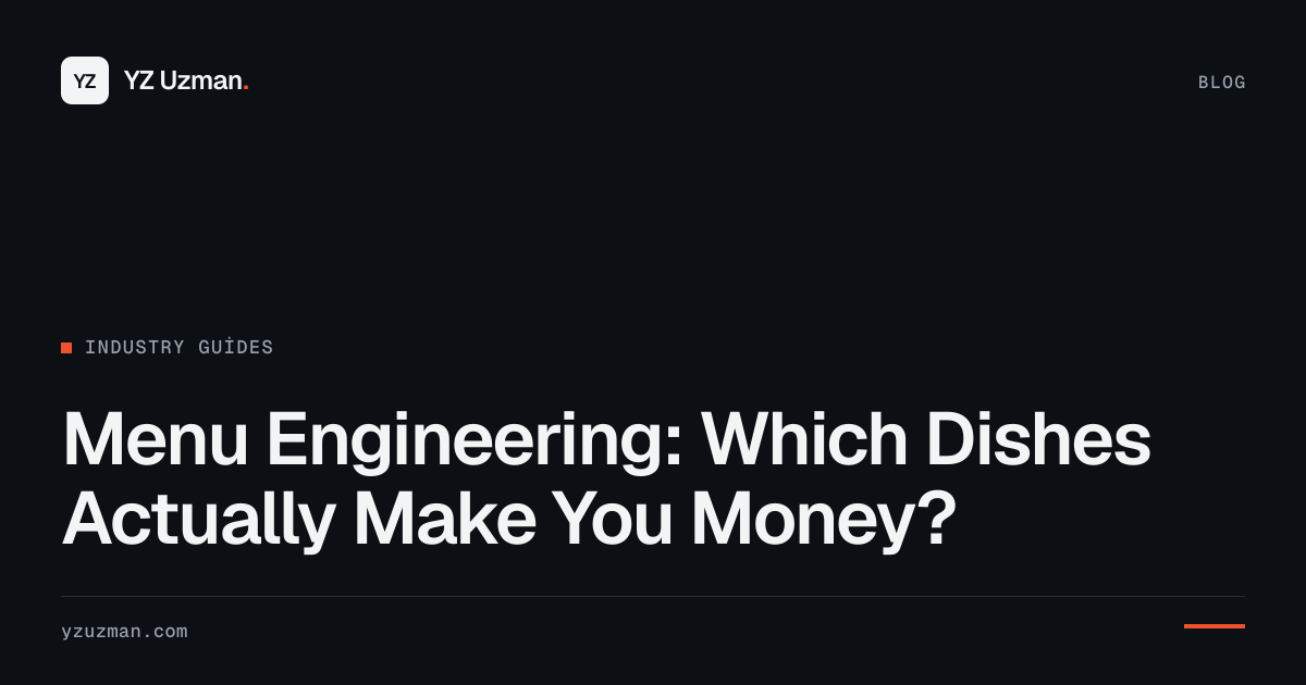 Menu Engineering: Which Dishes Actually Make You Money?