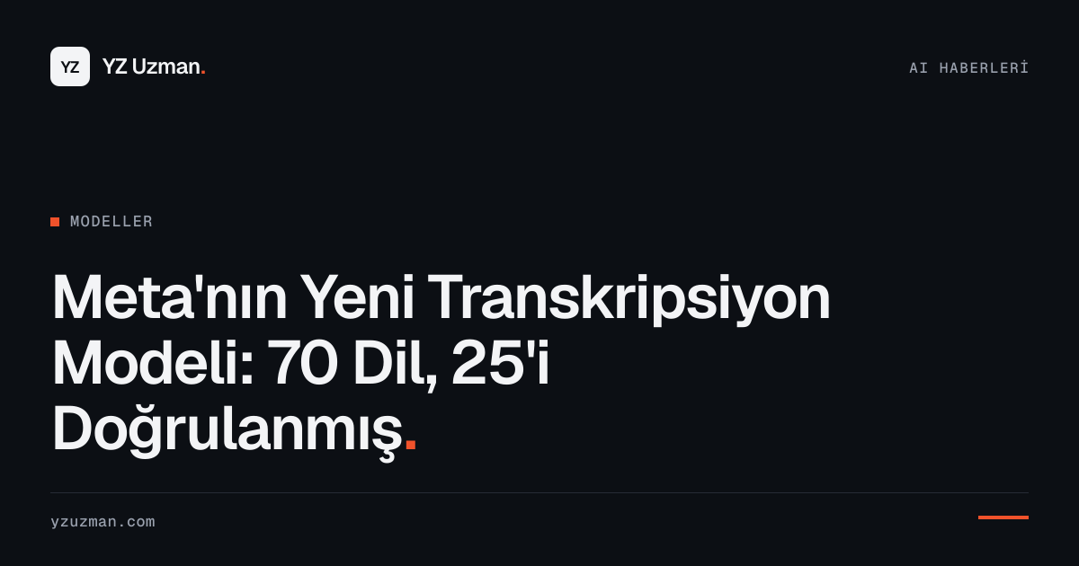 Meta'nın Yeni Transkripsiyon Modeli: 70 Dil, 25'i Doğrulanmış