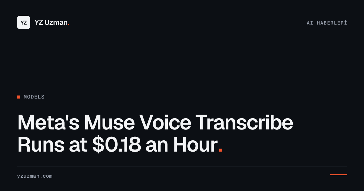 Meta's Muse Voice Transcribe Runs at $0.18 an Hour