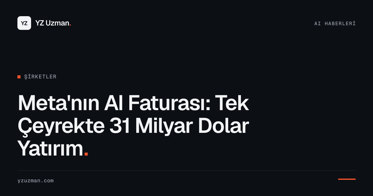 Meta'nın AI Faturası: Tek Çeyrekte 31 Milyar Dolar Yatırım