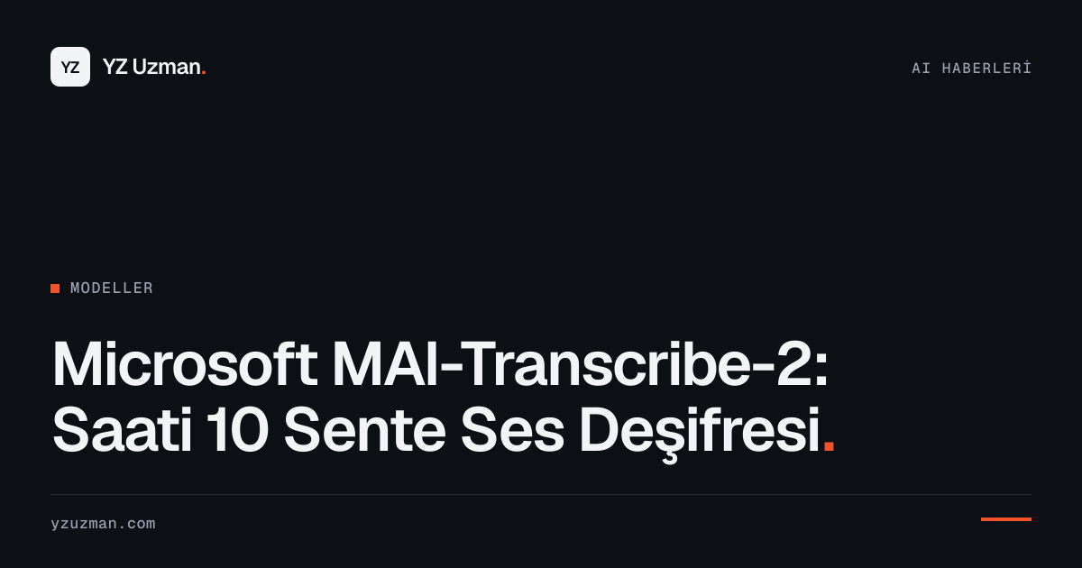 Microsoft MAI-Transcribe-2: Saati 10 Sente Ses Deşifresi