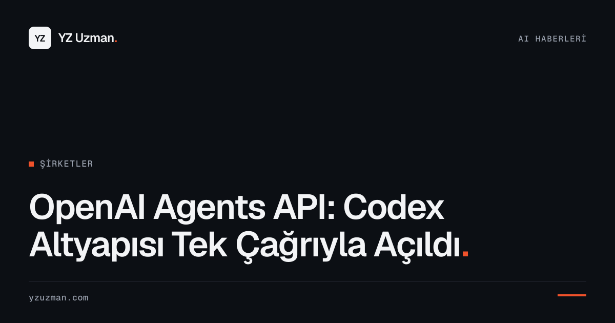 OpenAI Agents API: Codex Altyapısı Tek Çağrıyla Açıldı