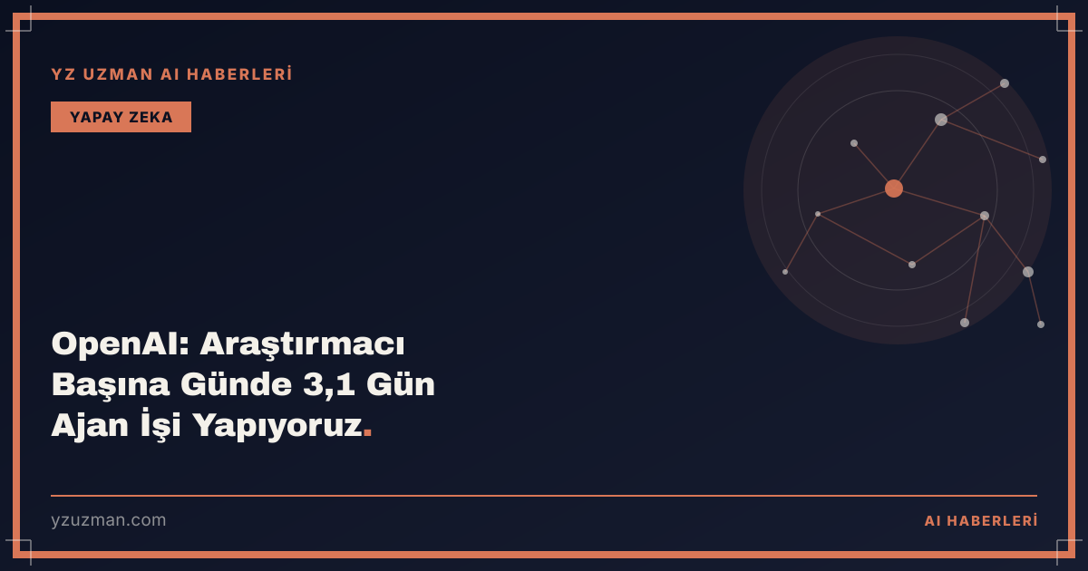 OpenAI: Araştırmacı Başına Günde 3,1 Gün Ajan İşi Yapıyoruz