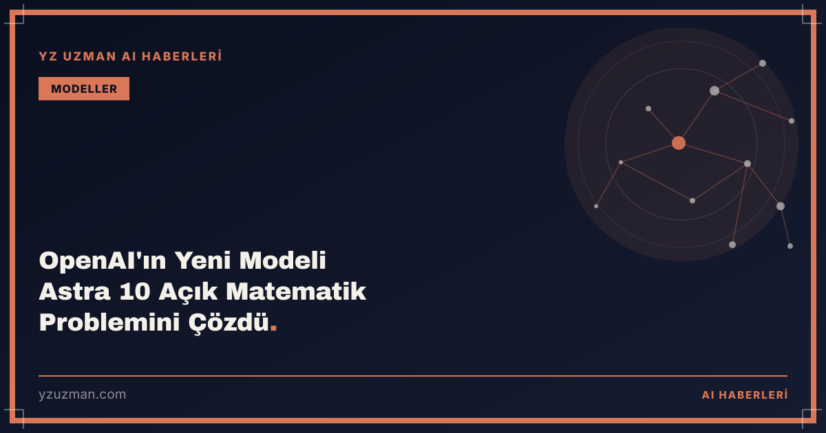OpenAI'ın Yeni Modeli Astra 10 Açık Matematik Problemini Çözdü