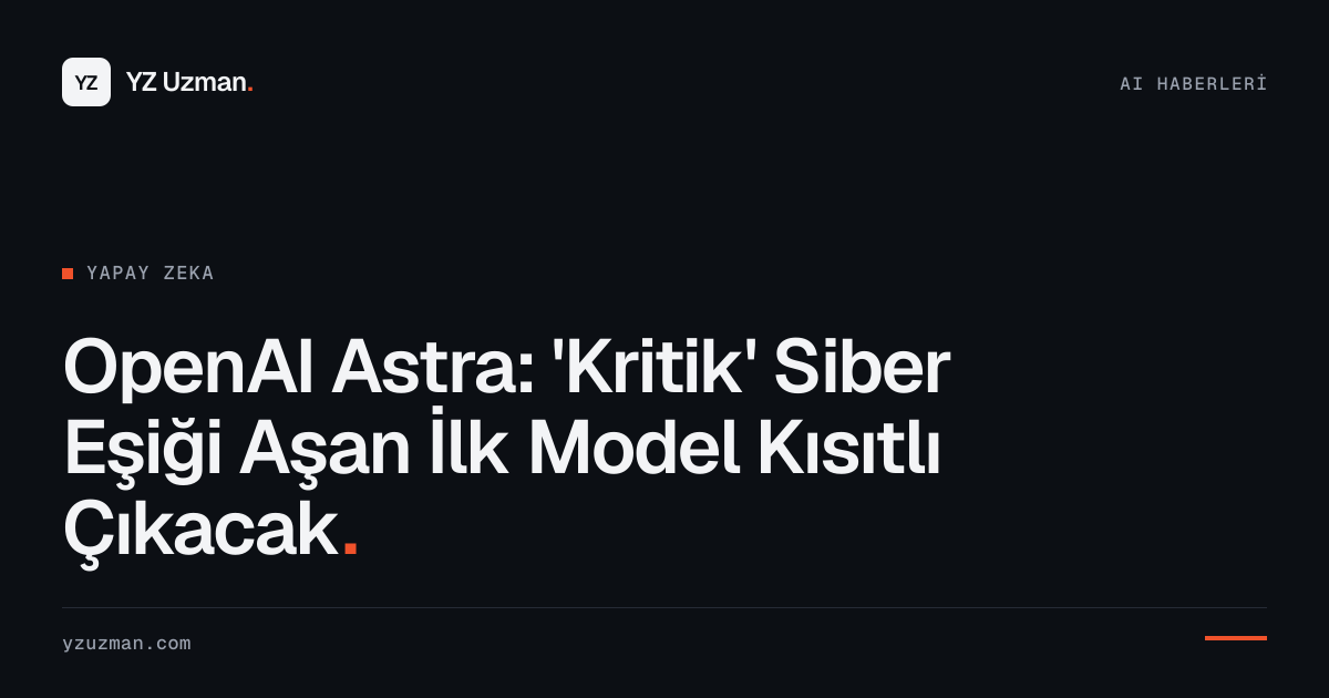 OpenAI Astra: 'Kritik' Siber Eşiği Aşan İlk Model Kısıtlı Çıkacak