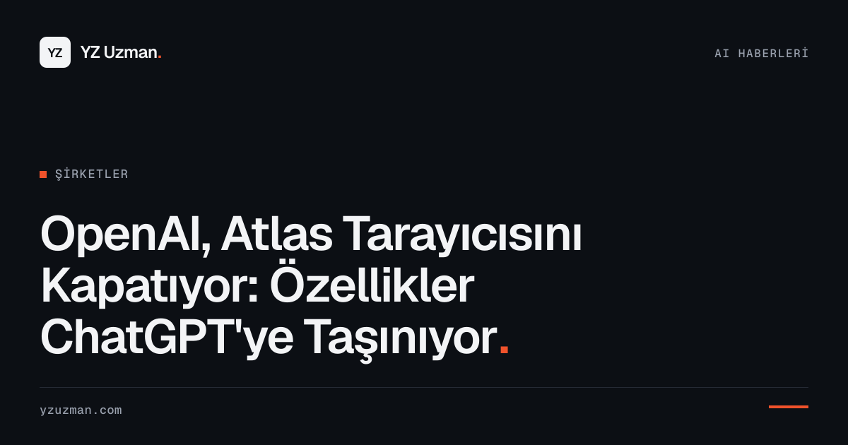 OpenAI, Atlas Tarayıcısını Kapatıyor: Özellikler ChatGPT'ye Taşınıyor