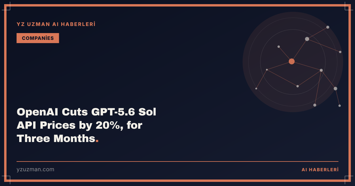 OpenAI Cuts GPT-5.6 Sol API Prices by 20%, for Three Months