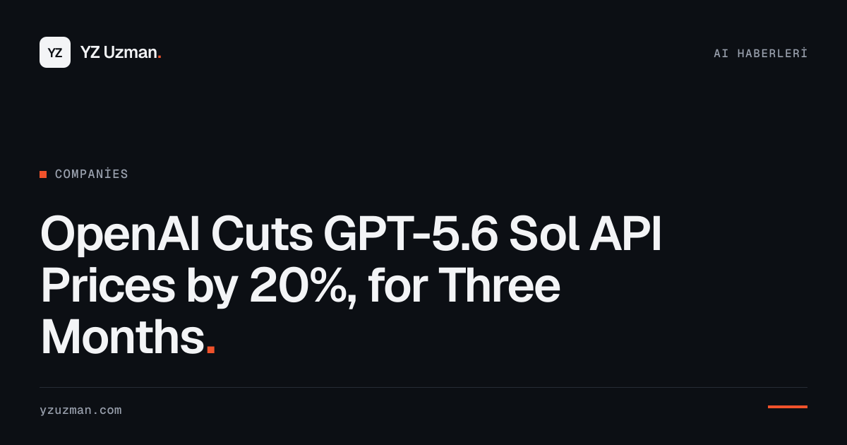 OpenAI Cuts GPT-5.6 Sol API Prices by 20%, for Three Months