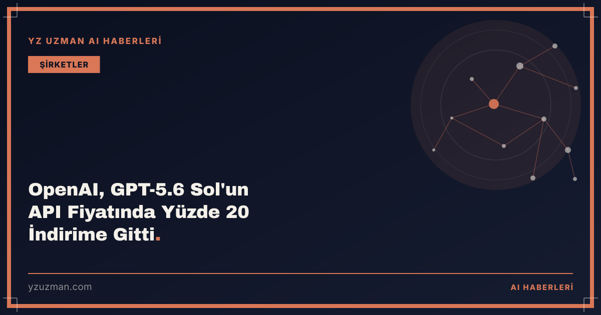 OpenAI, GPT-5.6 Sol'un API Fiyatında Yüzde 20 İndirime Gitti
