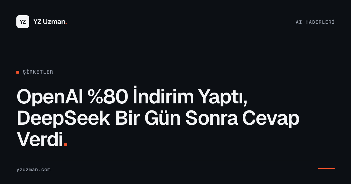 OpenAI %80 İndirim Yaptı, DeepSeek Bir Gün Sonra Cevap Verdi