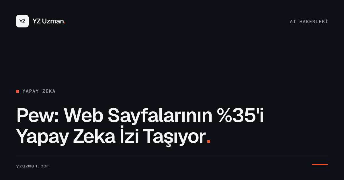 Pew: Web Sayfalarının %35'i Yapay Zeka İzi Taşıyor