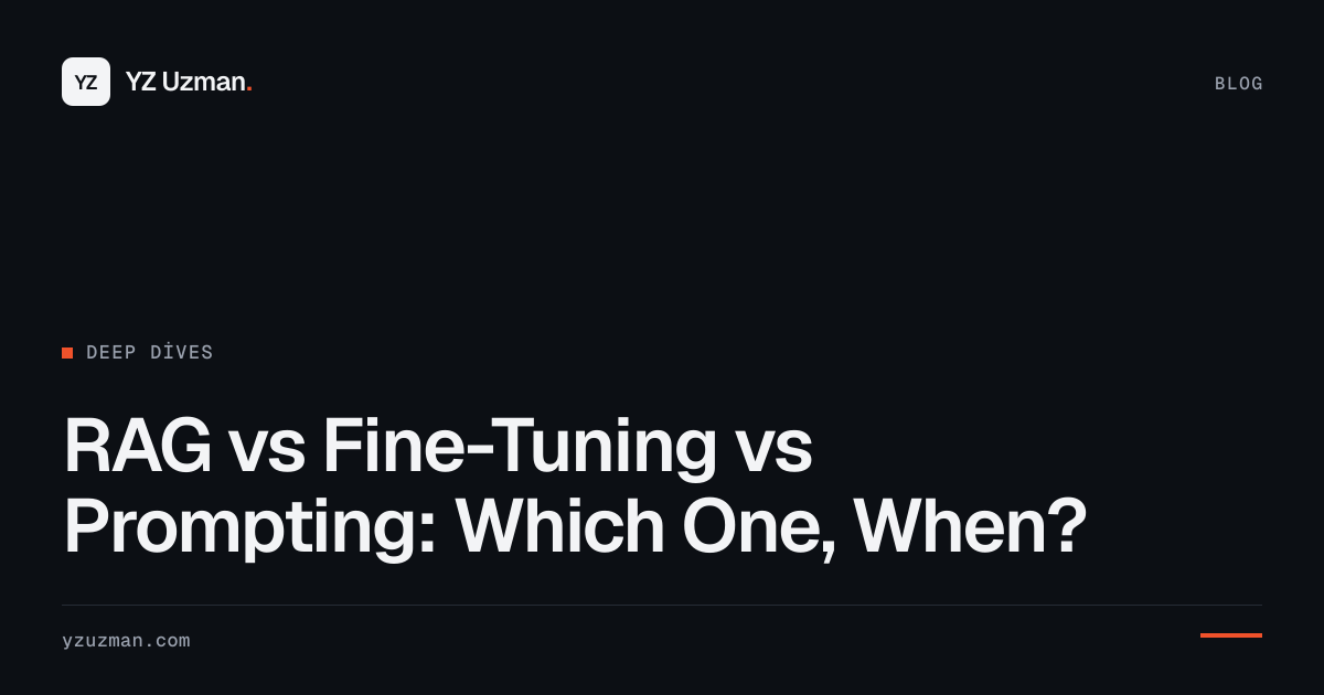 RAG vs Fine-Tuning vs Prompting: Which One, When?