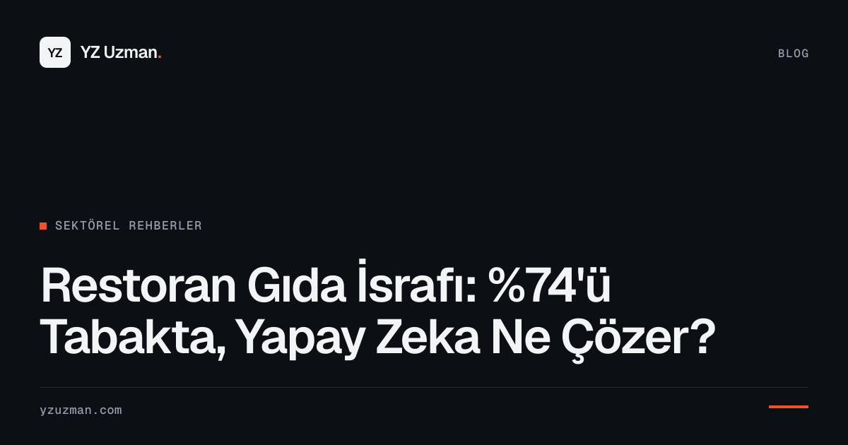 Restoran Gıda İsrafı: %74'ü Tabakta, Yapay Zeka Ne Çözer?