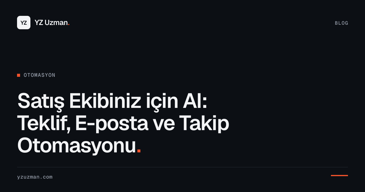 Satış Ekibiniz için AI: Teklif, E-posta ve Takip Otomasyonu