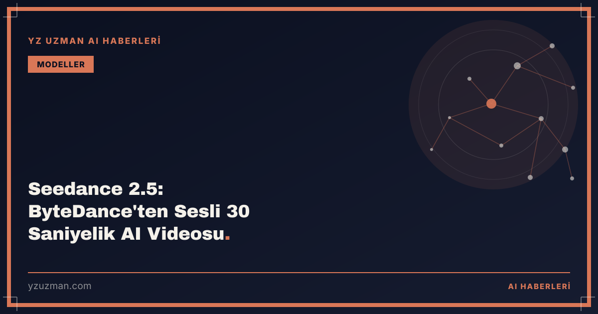 Seedance 2.5: ByteDance'ten Sesli 30 Saniyelik AI Videosu