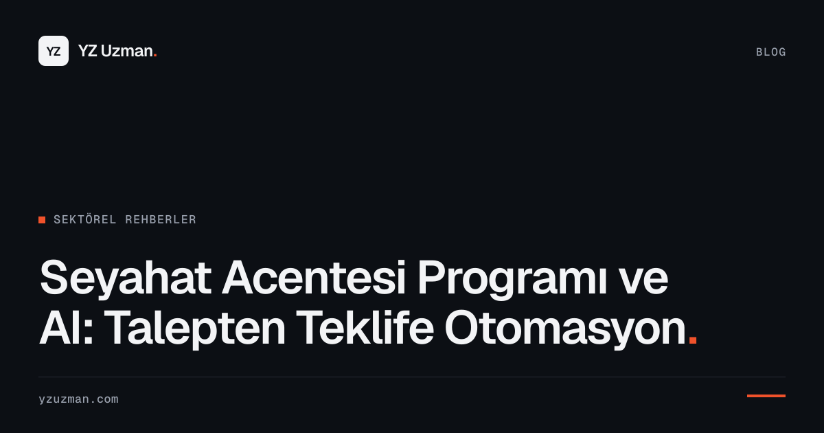 Seyahat Acentesi Programı ve AI: Talepten Teklife Otomasyon