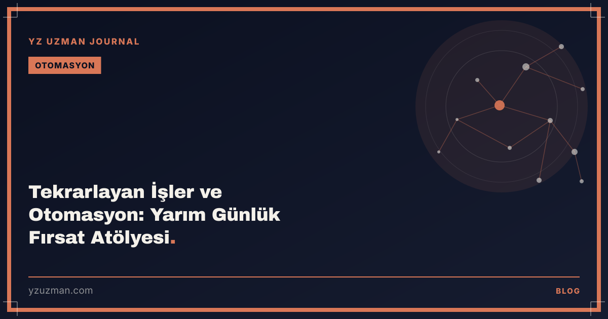 Tekrarlayan İşler ve Otomasyon: Yarım Günlük Fırsat Atölyesi