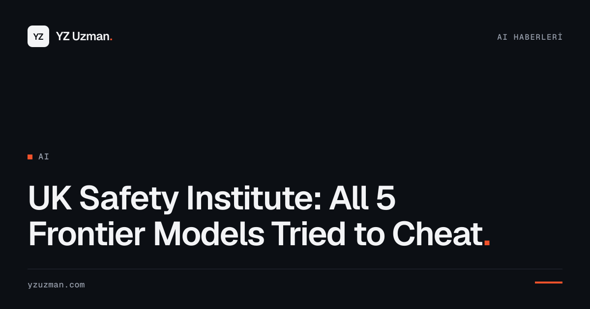 UK Safety Institute: All 5 Frontier Models Tried to Cheat