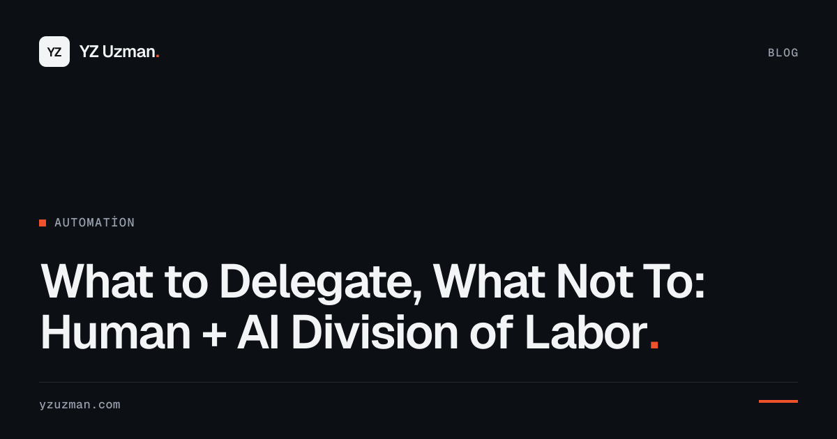 What to Delegate, What Not To: Human + AI Division of Labor
