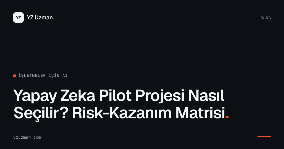 Yapay Zeka Pilot Projesi Nasıl Seçilir? Risk-Kazanım Matrisi